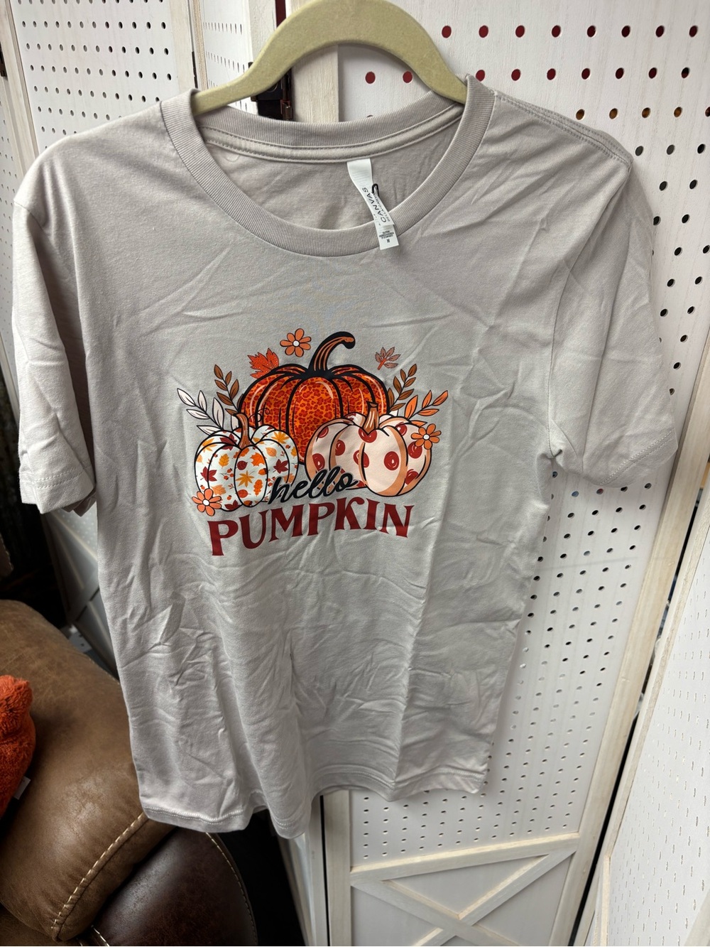 Bella Canvas Light Gray "Hello Pumpkin" Graphic Tee